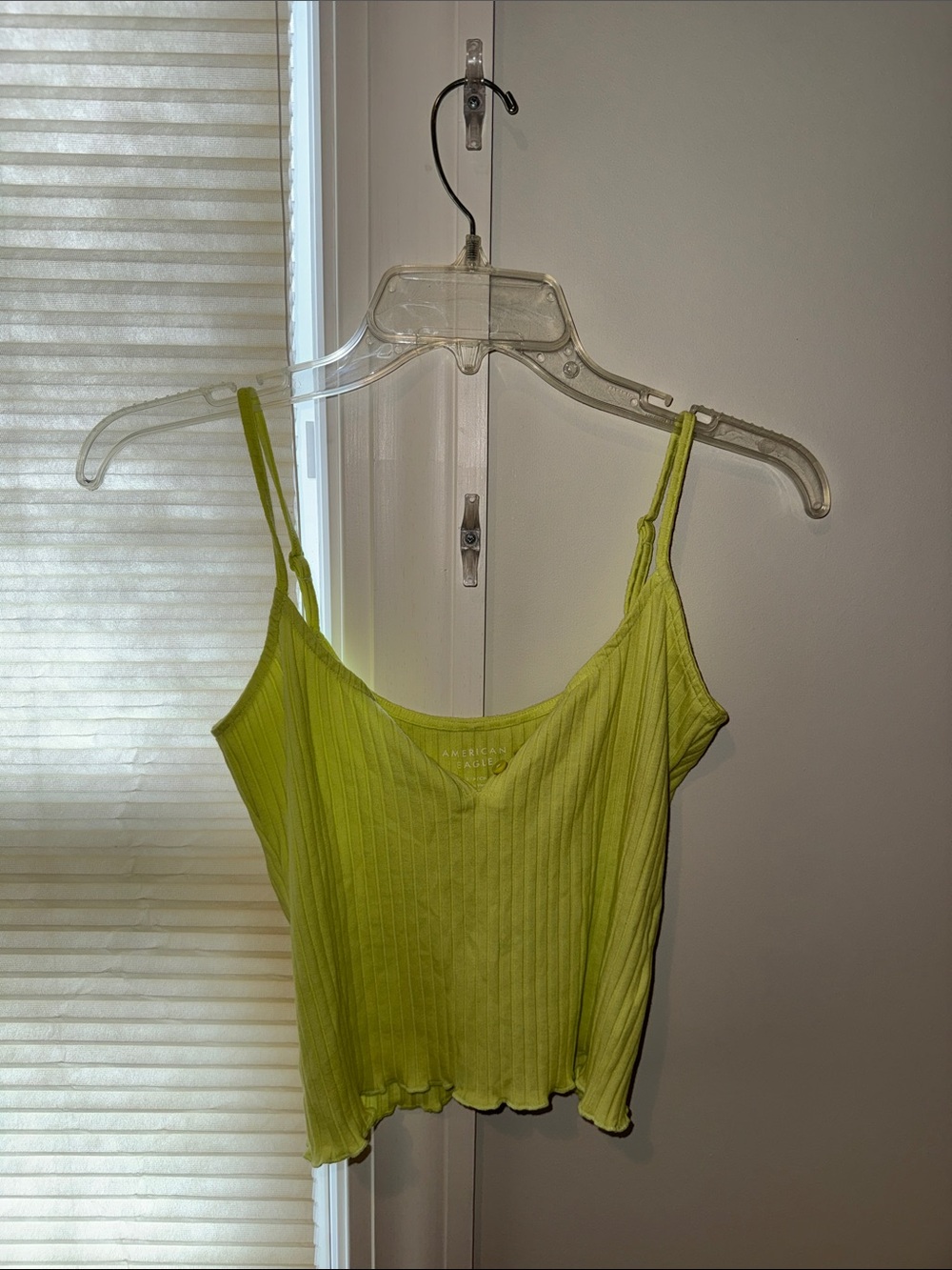 American Eagle Outfitters Neon Lime Ribbed V-Neck Cami